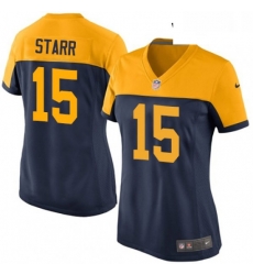 Womens Nike Green Bay Packers 15 Bart Starr Game Navy Blue Alternate NFL Jersey Womens Nike Green Bay Packers 15 Bart Starr Game Navy Blue Alternate NFL Jersey