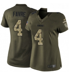 Womens Nike Green Bay Packers 4 Brett Favre Elite Green Salute to Service NFL Jersey Womens Nike Green Bay Packers 4 Brett Favre Elite Green Salute to Service NFL Jersey