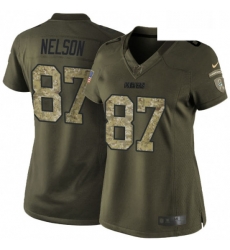 Womens Nike Green Bay Packers 87 Jordy Nelson Elite Green Salute to Service NFL Jersey Womens Nike Green Bay Packers 87 Jordy Nelson Elite Green Salute to Service NFL Jersey