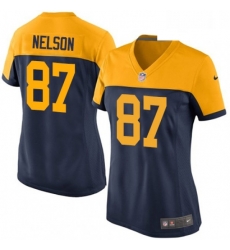 Womens Nike Green Bay Packers 87 Jordy Nelson Elite Navy Blue Alternate NFL Jersey Womens Nike Green Bay Packers 87 Jordy Nelson Elite Navy Blue Alternate NFL Jersey