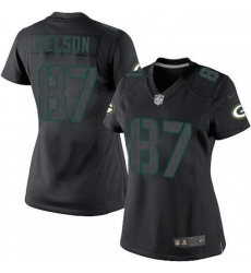 Womens Nike Green Bay Packers 87 Jordy Nelson Limited Black Impact NFL Jersey Womens Nike Green Bay Packers 87 Jordy Nelson Limited Black Impact NFL Jersey