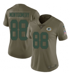 Womens Nike Packers #88 Ty Montgomery Olive Stitched NFL Limited 2017 Salute to Service Jersey Womens Nike Packers #88 Ty Montgomery Olive Stitched NFL Limited 2017 Salute to Service Jersey