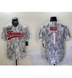 Men Houston Texans 1 Stefon Diggs Camo With Patch Cool Base Stitched Baseball Jersey Men Houston Texans 1 Stefon Diggs Camo With Patch Cool Base Stitched Baseball Jersey