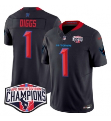 Men Houston Texans 1 Stefon Diggs Navy 2nd Alternate F U S E 2024 AFC South Division Champions Vapor Limited Stitched Football Jersey Men Houston Texans 1 Stefon Diggs Navy 2nd Alternate F U S E 2024 AFC South Division Champions Vapor Limited Stitched Football Jersey