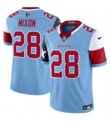Men Houston Texans 28 Joe Mixon Blue 2024 F U S E V5 Limited Stitched Football Jersey Men Houston Texans 28 Joe Mixon Blue 2024 F U S E V5 Limited Stitched Football Jersey