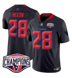 Men Houston Texans 28 Joe Mixon Navy 2nd Alternate F U S E 2024 AFC South Division Champions Vapor Limited Stitched Football Jersey Men Houston Texans 28 Joe Mixon Navy 2nd Alternate F U S E 2024 AFC South Division Champions Vapor Limited Stitched Football Jersey