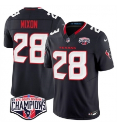 Men Houston Texans 28 Joe Mixon Navy F U S E 2024 AFC South Division Champions Vapor Limited Stitched Football Jersey Men Houston Texans 28 Joe Mixon Navy F U S E 2024 AFC South Division Champions Vapor Limited Stitched Football Jersey