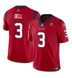 Men Houston Texans 3 Tank Dell Red 2023 F U S E With John Madden Patch Vapor Limited Stitched Football Jersey Men Houston Texans 3 Tank Dell Red 2023 F U S E With John Madden Patch Vapor Limited Stitched Football Jersey