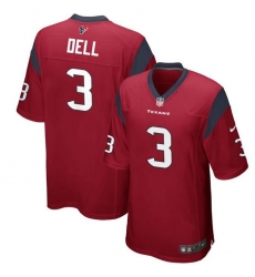 Men Houston Texans 3 Tank Dell Red Stitched Game Football Jersey Men Houston Texans 3 Tank Dell Red Stitched Game Football Jersey