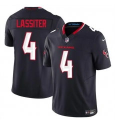 Men Houston Texans 4 Kamari Lassiter Navy 2025 F U S E  Vapor Limited Stitched Football Jersey