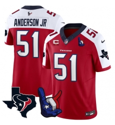 Men Houston Texans 51 Will Anderson Jr Red White 2023 F U S E With 1 Star C And Hand Sign Throwing Up The H Patch Vapor Untouchable Limited Stitched Foot Men Houston Texans 51 Will Anderson Jr Red White 2023 F U S E With 1 Star C And Hand Sign Throwing Up The H Patch Vapor Untouchable Limited Stitched Foot