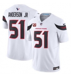 Men Houston Texans 51 Will Anderson Jr White 2024 Vapor F U S E With 2 Star C Patch Limited Stitched Jersey Men Houston Texans 51 Will Anderson Jr White 2024 Vapor F U S E With 2 Star C Patch Limited Stitched Jersey