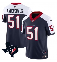 Men Houston Texans 51 Will Anderson Jr White Navy 2023 F U S E Vapor Untouchable Limited Stitched Football Jersey Men Houston Texans 51 Will Anderson Jr White Navy 2023 F U S E Vapor Untouchable Limited Stitched Football Jersey