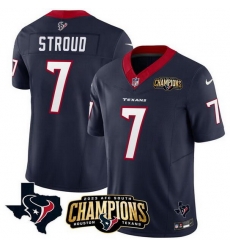 Men Houston Texans 7 C J Stroud Navy 2023 F U S E AFC South Champions Patch And Team Logo Patch Vapor Untouchable Limited Stitched Football Jersey Men Houston Texans 7 C J Stroud Navy 2023 F U S E AFC South Champions Patch And Team Logo Patch Vapor Untouchable Limited Stitched Football Jersey