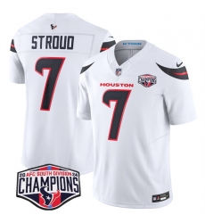 Men Houston Texans 7 C J Stroud White F U S E 2024 AFC South Division Champions Vapor Limited Stitched Football Jersey Men Houston Texans 7 C J Stroud White F U S E 2024 AFC South Division Champions Vapor Limited Stitched Football Jersey