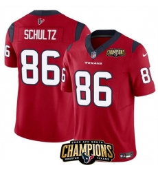 Men Houston Texans 86 Dalton Schultz Red 2023 F U S E AFC South Champions Patch Vapor Untouchable Limited Stitched Football Jersey Men Houston Texans 86 Dalton Schultz Red 2023 F U S E AFC South Champions Patch Vapor Untouchable Limited Stitched Football Jersey