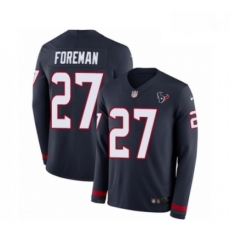 Men Nike Houston Texans 27 DOnta Foreman Limited Navy Blue Therma Long Sleeve NFL Jerse Men Nike Houston Texans 27 DOnta Foreman Limited Navy Blue Therma Long Sleeve NFL Jerse