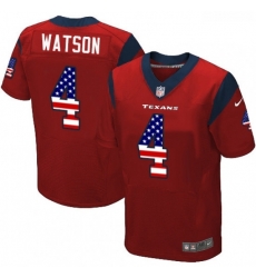 Men Nike Houston Texans 4 Deshaun Watson Elite Red Alternate USA Flag Fashion NFL Jersey Men Nike Houston Texans 4 Deshaun Watson Elite Red Alternate USA Flag Fashion NFL Jersey