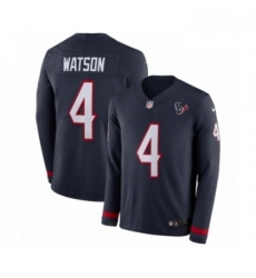 Men Nike Houston Texans 4 Deshaun Watson Limited Navy Blue Therma Long Sleeve NFL Jersey Men Nike Houston Texans 4 Deshaun Watson Limited Navy Blue Therma Long Sleeve NFL Jersey