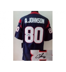 Nike Houston Texans 80 Andre Johnson Blue Elite Signed NFL Jersey Nike Houston Texans 80 Andre Johnson Blue Elite Signed NFL Jersey