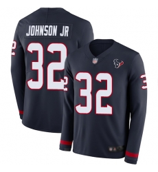 Texans 32 Lonnie Johnson Jr Navy Blue Team Color Men Stitched Football Limited Therma Long Sleeve Jersey Texans 32 Lonnie Johnson Jr Navy Blue Team Color Men Stitched Football Limited Therma Long Sleeve Jersey