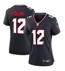 Women Houston Texans 12 Nico Collins Navy 2024 Alternate F U S E Vapor Stitched Jersey Women Houston Texans 12 Nico Collins Navy 2024 Alternate F U S E Vapor Stitched Jersey