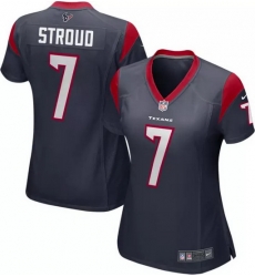 Women Houston Texans 7 C J Stroud Navy Stitched Jersey Women Houston Texans 7 C J Stroud Navy Stitched Jersey