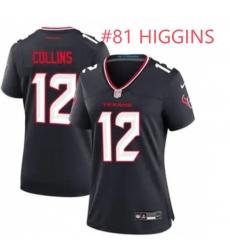 Women Houston Texans 81 Jayden Higgins Navy 2024 Alternate F U S E Vapor Stitched Jersey Women Houston Texans 81 Jayden Higgins Navy 2024 Alternate F U S E Vapor Stitched Jersey