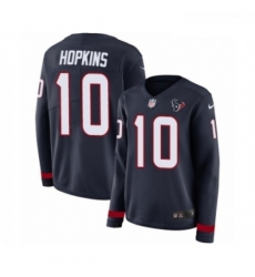 Womens Nike Houston Texans 10 DeAndre Hopkins Limited Navy Blue Therma Long Sleeve NFL Jersey Womens Nike Houston Texans 10 DeAndre Hopkins Limited Navy Blue Therma Long Sleeve NFL Jersey