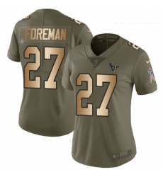 Womens Nike Houston Texans 27 DOnta Foreman Limited OliveGold 2017 Salute to Service NFL Jersey Womens Nike Houston Texans 27 DOnta Foreman Limited OliveGold 2017 Salute to Service NFL Jersey