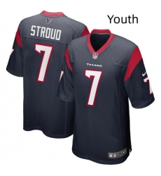 Youth Houston Texans 7 C J Stroud Navy Stitched Game Jersey Youth Houston Texans 7 C J Stroud Navy Stitched Game Jersey