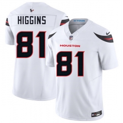 Youth Houston Texans 81 Jayden Higgins White 2025 Draft Vapor F U S E  Limited Stitched Jersey