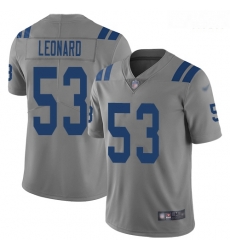 Colts 53 Darius Leonard Gray Men Stitched Football Limited Inverted Legend Jersey Colts 53 Darius Leonard Gray Men Stitched Football Limited Inverted Legend Jersey
