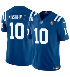 Men Indianapolis Colts 10 Gardner Minshew Blue 2023 F U S E With John Madden Patch Vapor Limited Stitched Football Jersey Men Indianapolis Colts 10 Gardner Minshew Blue 2023 F U S E With John Madden Patch Vapor Limited Stitched Football Jersey
