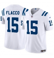 Men Indianapolis Colts 15 Joe Flacco White 2024 F U S E Vapor Limited Stitched Football Jersey Men Indianapolis Colts 15 Joe Flacco White 2024 F U S E Vapor Limited Stitched Football Jersey