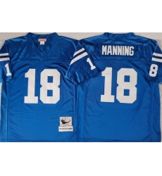 Men Indianapolis Colts 18 Peyton Manning Blue Throwback Stitched Jersey Men Indianapolis Colts 18 Peyton Manning Blue Throwback Stitched Jersey