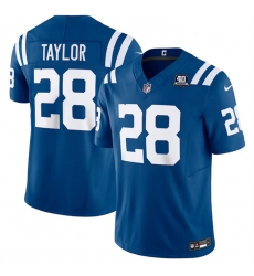 Men Indianapolis Colts 28 Jonathan Taylor Blue 2023 F U S E 40th Anniversary Vapor Untouchable Stitched Football Jersey Men Indianapolis Colts 28 Jonathan Taylor Blue 2023 F U S E 40th Anniversary Vapor Untouchable Stitched Football Jersey