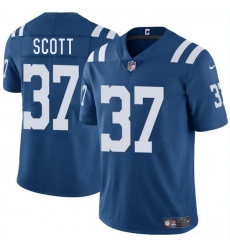 Men Indianapolis Colts 37 Daniel Scott Blue 2025 Vapor Limited Stitched Football Jersey