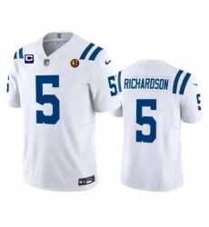 Men Indianapolis Colts 5 Anthony Richardson White 2023 F U S E 1 Star C Patch And With John Madden Patch Vapor Limited Stitched Football Jersey Men Indianapolis Colts 5 Anthony Richardson White 2023 F U S E 1 Star C Patch And With John Madden Patch Vapor Limited Stitched Football Jersey
