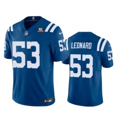 Men Indianapolis Colts 53 Shaquille Leonard Blue 2023 F U S E 40th Anniversary Vapor Untouchable Stitched Football Jersey Men Indianapolis Colts 53 Shaquille Leonard Blue 2023 F U S E 40th Anniversary Vapor Untouchable Stitched Football Jersey