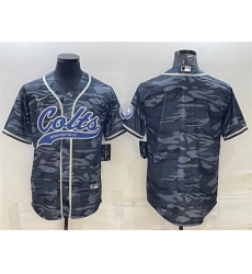 Men Indianapolis Colts Blank Grey Camo With Patch Cool Base Stitched Baseball Jersey Men Indianapolis Colts Blank Grey Camo With Patch Cool Base Stitched Baseball Jersey