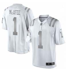 Men Nike Indianapolis Colts 1 Pat McAfee Limited White Platinum NFL Jersey Men Nike Indianapolis Colts 1 Pat McAfee Limited White Platinum NFL Jersey