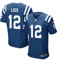 Men Nike Indianapolis Colts 12 Andrew Luck Elite Royal Blue Team Color NFL Jersey Men Nike Indianapolis Colts 12 Andrew Luck Elite Royal Blue Team Color NFL Jersey