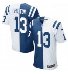 Men Nike Indianapolis Colts 13 TY Hilton Elite Royal BlueWhite Split Fashion NFL Jersey Men Nike Indianapolis Colts 13 TY Hilton Elite Royal BlueWhite Split Fashion NFL Jersey