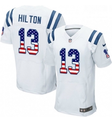 Men Nike Indianapolis Colts 13 TY Hilton Elite White Road USA Flag Fashion NFL Jersey Men Nike Indianapolis Colts 13 TY Hilton Elite White Road USA Flag Fashion NFL Jersey