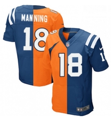 Men Nike Indianapolis Colts 18 Peyton Manning Elite Royal BlueOrange Split Fashion NFL Jersey Men Nike Indianapolis Colts 18 Peyton Manning Elite Royal BlueOrange Split Fashion NFL Jersey