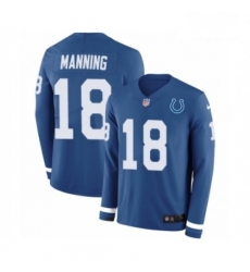 Men Nike Indianapolis Colts 18 Peyton Manning Limited Blue Therma Long Sleeve NFL Jersey Men Nike Indianapolis Colts 18 Peyton Manning Limited Blue Therma Long Sleeve NFL Jersey