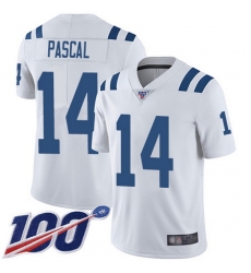 Men Zach Pascal Limited Road Jersey 14 Football Indianapolis Colts White 100th Men Zach Pascal Limited Road Jersey 14 Football Indianapolis Colts White 100th