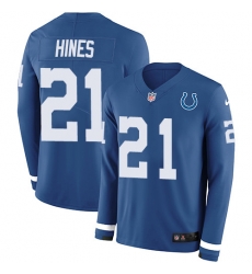 Nike Colts 21 Nyheim Hines Royal Blue Team Color Men s Stitched NFL Limited Therma Long Sleeve Jersey Nike Colts 21 Nyheim Hines Royal Blue Team Color Men s Stitched NFL Limited Therma Long Sleeve Jersey