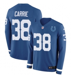 Nike Colts 38 T J Carrie Royal Blue Team Color Men Stitched NFL Limited Therma Long Sleeve Jersey Nike Colts 38 T J Carrie Royal Blue Team Color Men Stitched NFL Limited Therma Long Sleeve Jersey